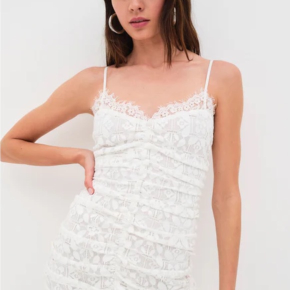 For Love & Lemon Samira White Lace Mini Dress XS - Picture 4 of 12